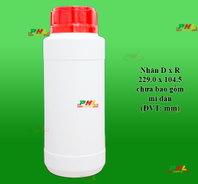Chai Nhựa HDPE/PAPE/COEX 500ml ø50mm Trơn Hai Gờ